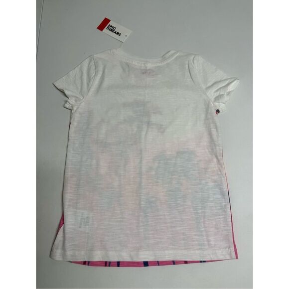 NWT Epic Threads Sunset Palm Tree Tee Kids Size 6 Cotton Blend White Pink - Picture 6 of 7